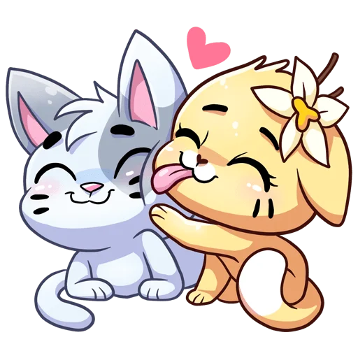 😘 Стикер «Бисквит и Ванилька без надписей» для Telegram