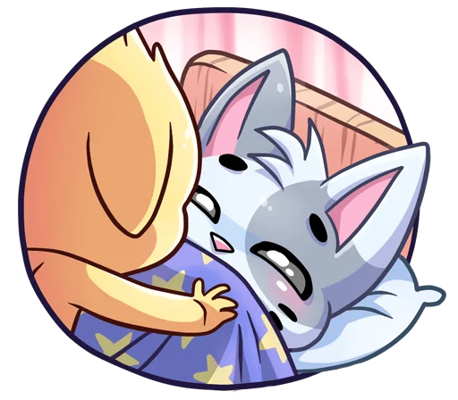 😴 Стикер «Бисквит и Ванилька без надписей» для Telegram