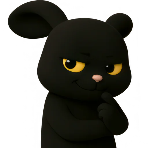 😼 Стикер «Черный кролик» для Telegram