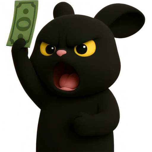 🤑 Стикер «Черный кролик» для Telegram