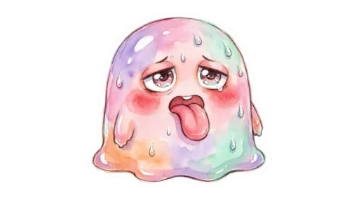 🥵 Стикер «Тревожный слайм» для Telegram