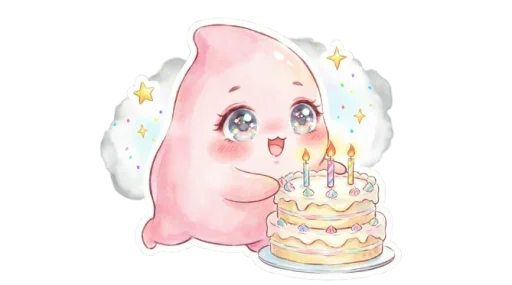 🎂 Стикер «Тревожный слайм» для Telegram
