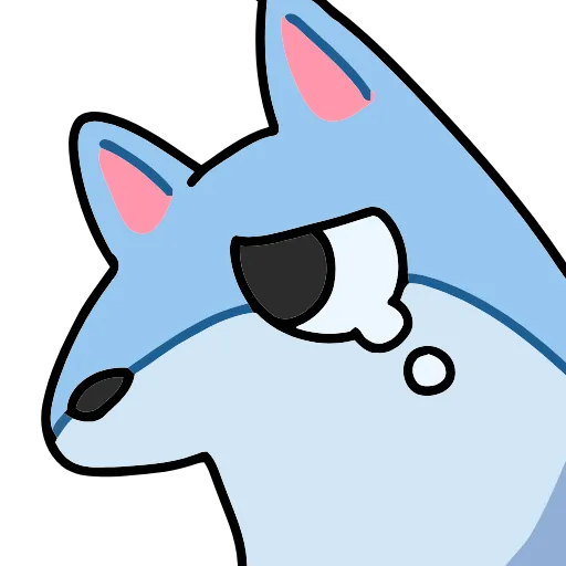😢 Эмодзи «Blue Fox» для Telegram