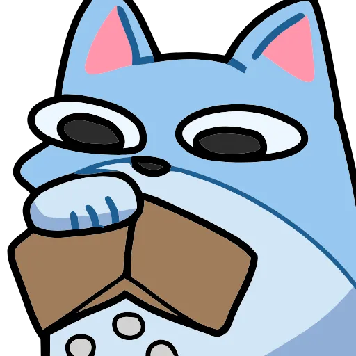 😐 Эмодзи «Blue Fox» для Telegram