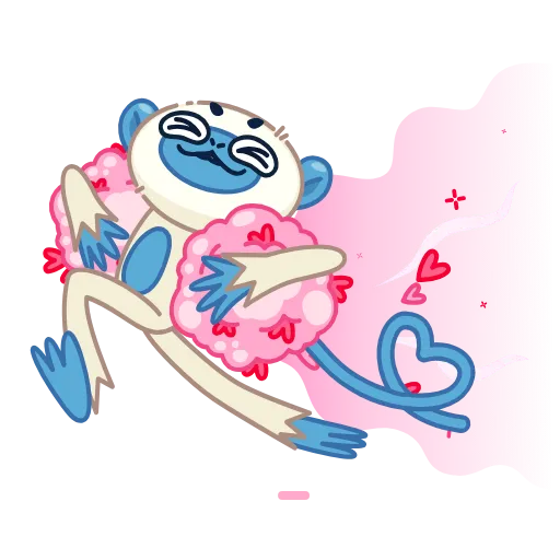 ❤ Эмодзи «Blue Monkey» для Telegram