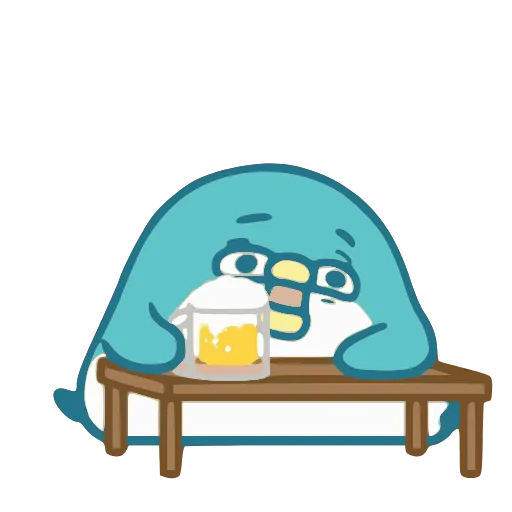 🍺 Эмодзи «Blue Penguin» для Telegram
