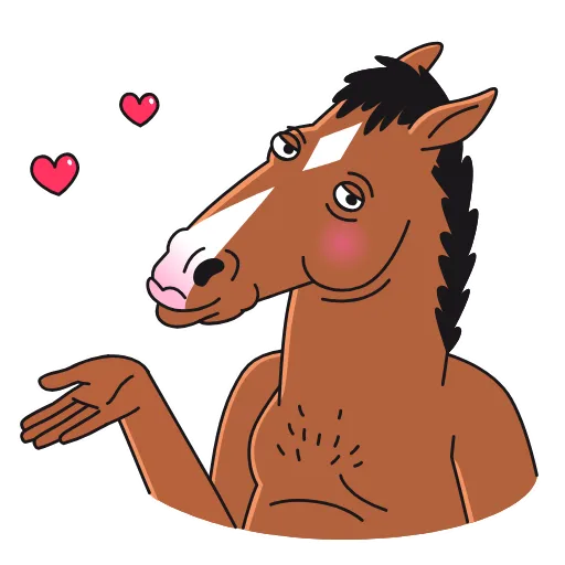 😘 Эмодзи «BoJack Horseman - эмодзи Конь БоДжек» для Telegram