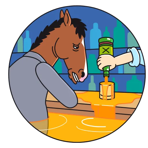 🥃 Эмодзи «BoJack Horseman - эмодзи Конь БоДжек» для Telegram