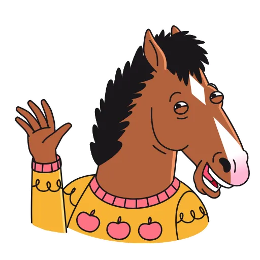 👋 Эмодзи «BoJack Horseman - эмодзи Конь БоДжек» для Telegram