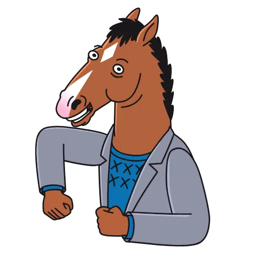 😉 Эмодзи «BoJack Horseman - эмодзи Конь БоДжек» для Telegram