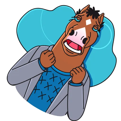 😭 Эмодзи «BoJack Horseman - эмодзи Конь БоДжек» для Telegram