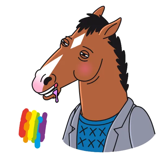 🌈 Эмодзи «BoJack Horseman - эмодзи Конь БоДжек» для Telegram