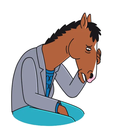 😢 Эмодзи «BoJack Horseman - эмодзи Конь БоДжек» для Telegram