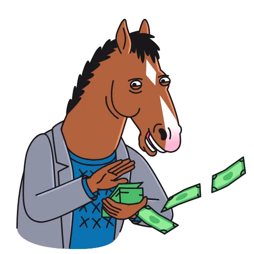 🤑 Эмодзи «BoJack Horseman - эмодзи Конь БоДжек» для Telegram