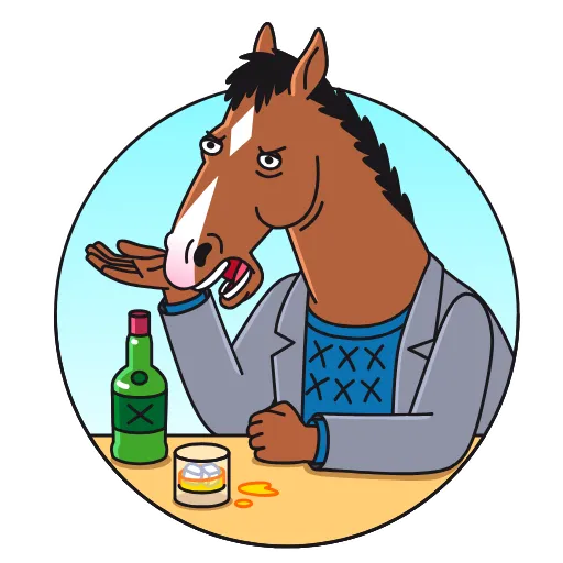😡 Эмодзи «BoJack Horseman - эмодзи Конь БоДжек» для Telegram