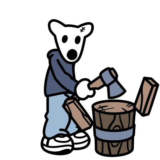 🪵 Стикер «Собака из костей» для Telegram