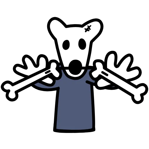 🐲 Стикер «Собака из костей» для Telegram
