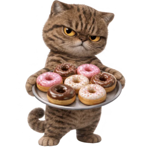 🍩 Стикер «Коричневый котик» для Telegram