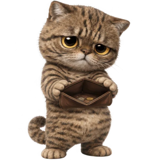🤑 Стикер «Коричневый котик» для Telegram