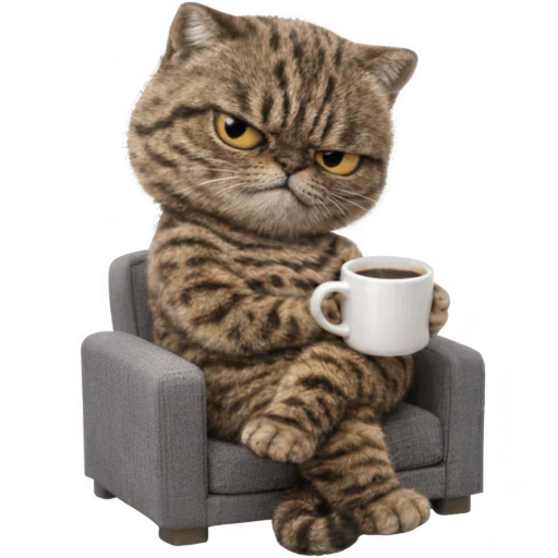 ☕️ Стикер «Коричневый котик» для Telegram