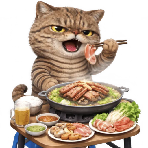😋 Стикер «Коричневый котик» для Telegram