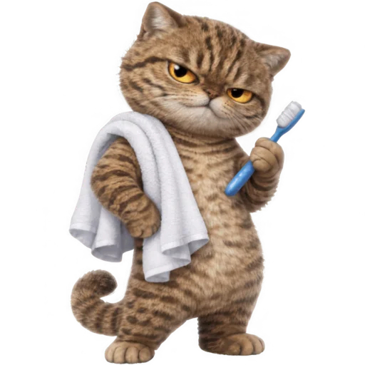 🪥 Стикер «Коричневый котик» для Telegram