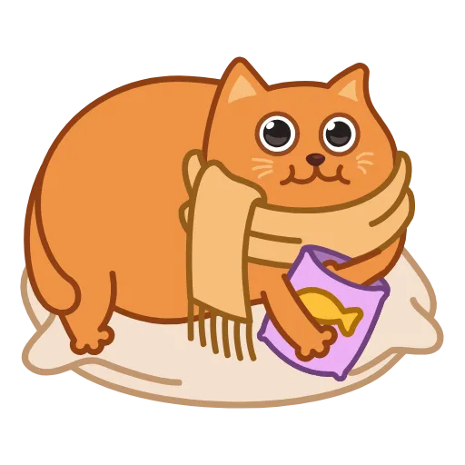 🍽 Эмодзи «Bubo The Scarfcat» для Telegram