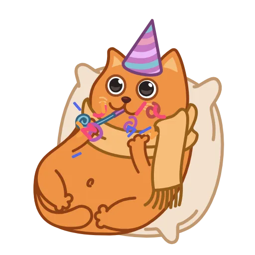 🥳 Эмодзи «Bubo The Scarfcat» для Telegram