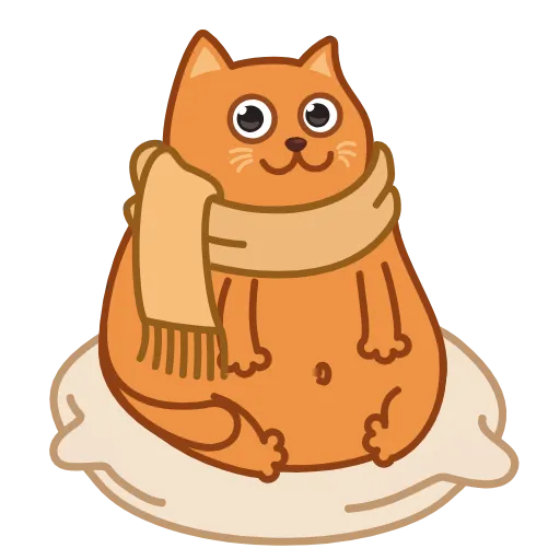 👍 Эмодзи «Bubo The Scarfcat» для Telegram