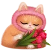 💐 Эмодзи «Набор эмоджи с милой кошечкой Бусей из ВК» для Telegram