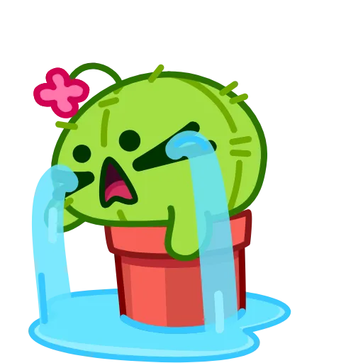 😭 Эмодзи «Cactus And Balloon» для Telegram