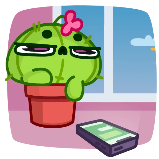 😐 Эмодзи «Cactus And Balloon» для Telegram