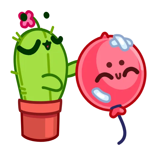 😘 Эмодзи «Cactus And Balloon» для Telegram
