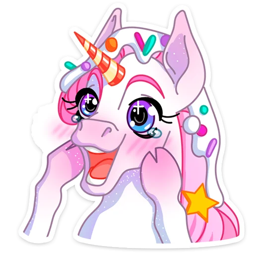 🦄 Стикер «Кэндилинн - волшебная сестричка единорожки Линн» для Telegram