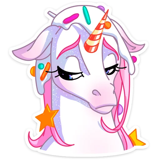 🦄 Стикер «Кэндилинн - волшебная сестричка единорожки Линн» для Telegram