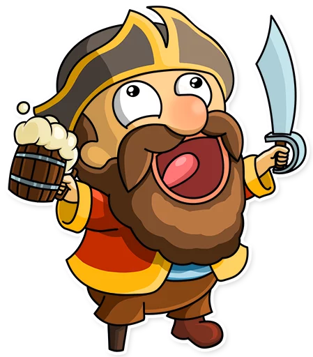 😃 Стикер «Captain Jack» для Telegram