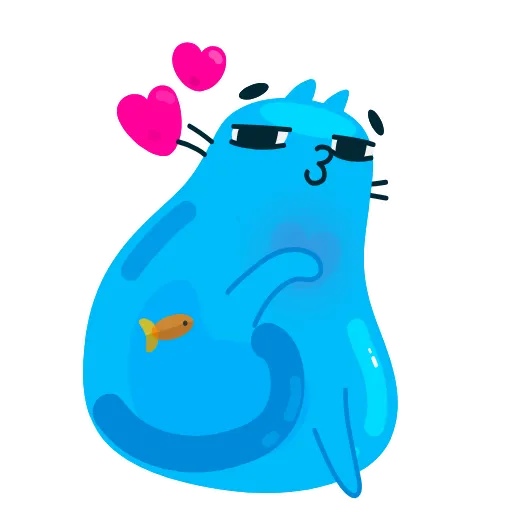 💙 Эмодзи «Водокот растекается по вашим диалогам» для Telegram
