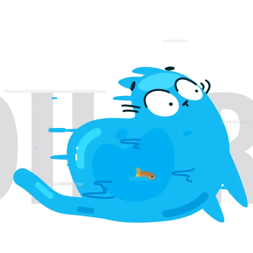 💙 Эмодзи «Водокот растекается по вашим диалогам» для Telegram
