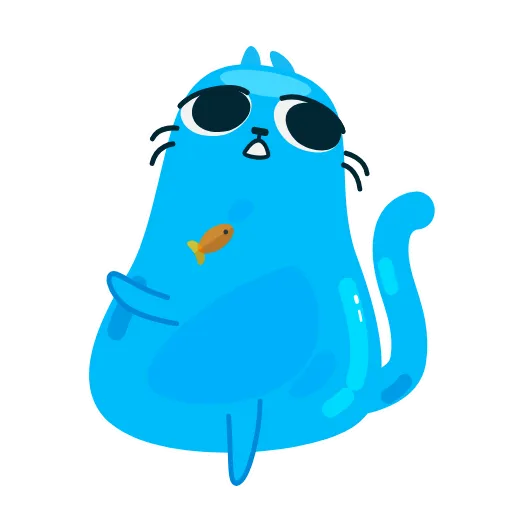 💙 Эмодзи «Водокот растекается по вашим диалогам» для Telegram