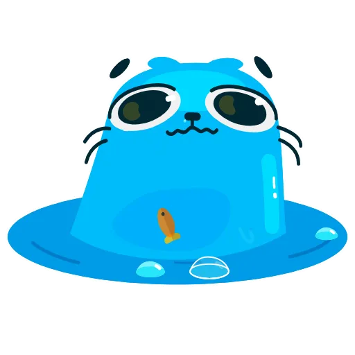 💙 Эмодзи «Водокот растекается по вашим диалогам» для Telegram