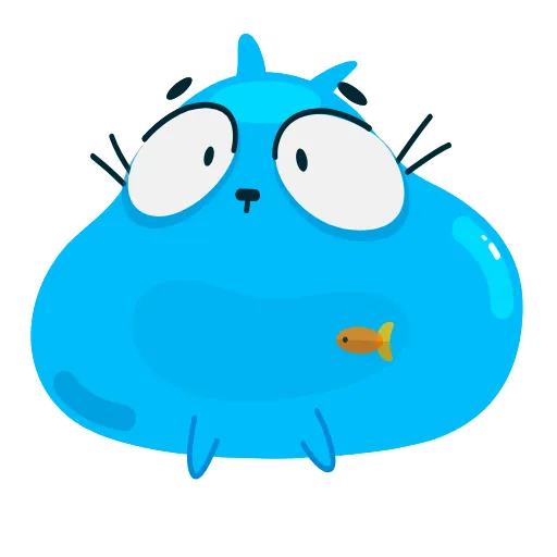 💙 Эмодзи «Водокот растекается по вашим диалогам» для Telegram
