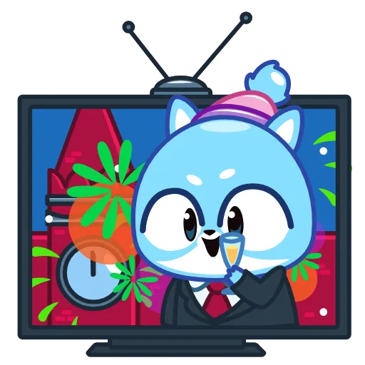 🥂 Эмодзи «Кот Снежок» для Telegram