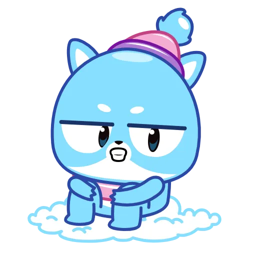 🥶 Эмодзи «Кот Снежок» для Telegram