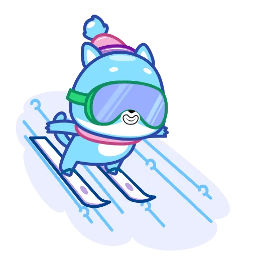 ⛷ Эмодзи «Кот Снежок» для Telegram