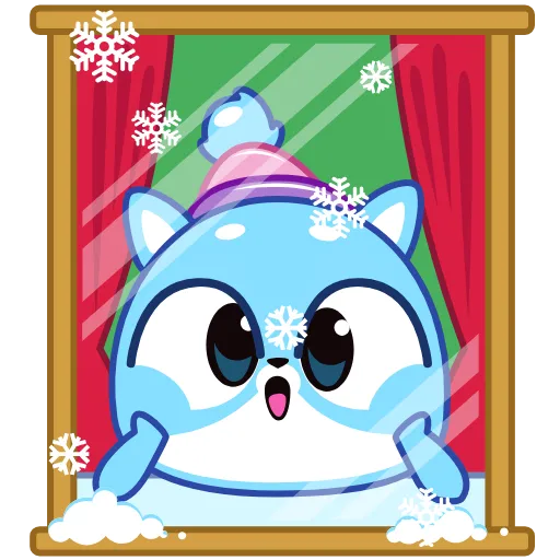 ❄ Эмодзи «Кот Снежок» для Telegram