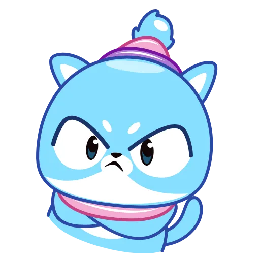 😠 Эмодзи «Кот Снежок» для Telegram