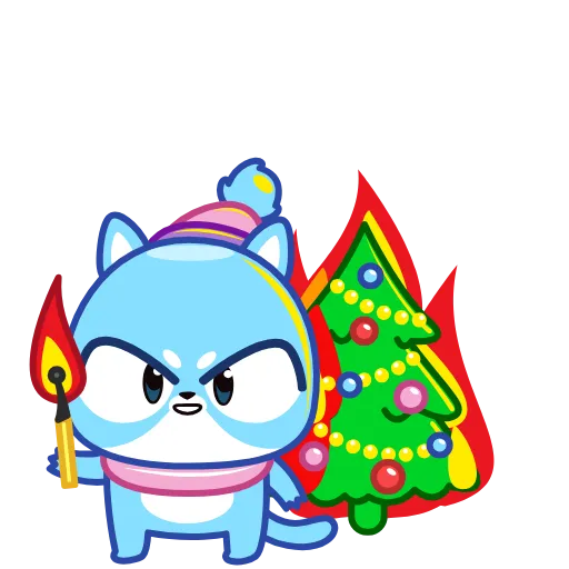 😈 Эмодзи «Кот Снежок» для Telegram