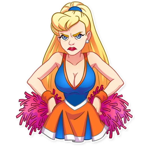 😠 Стикер «Cheerleader Girl» для Telegram