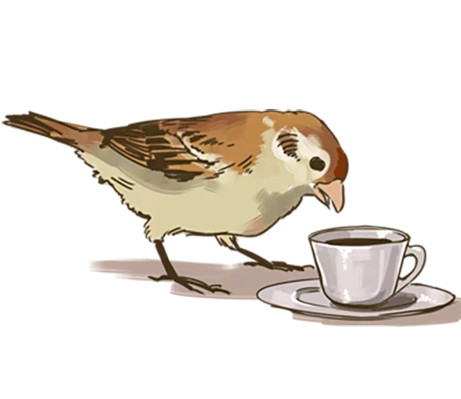 ☕️ Стикер «Chik Chirik the sparrow» для Telegram