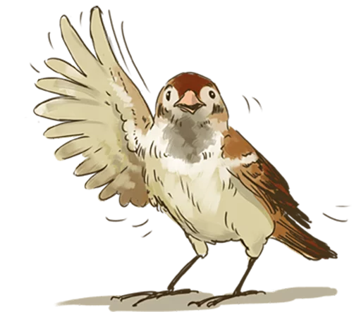 👋 Стикер «Chik Chirik the sparrow» для Telegram